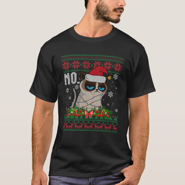 Cat No Grumpy Xmas Cats No Ugly Christmas Sweater  (Front)