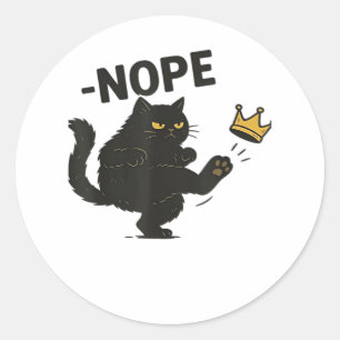 Cat No Kings In America  Classic Round Sticker