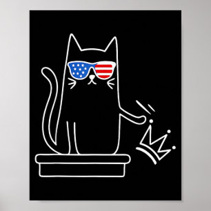 Cat No Kings in America Funny Political Cat Lady Poster