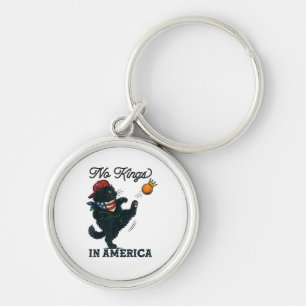 Cat No Kings In America Vintage Cats Against Key Ring
