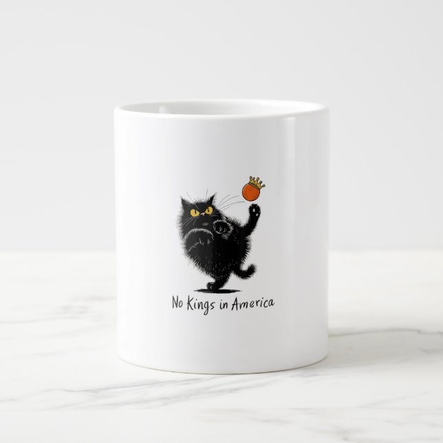 Cat No Kings In America We The People Political Large Coffee Mug (Front)