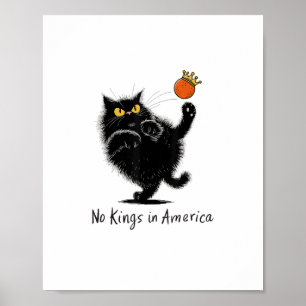Cat No Kings In America We The People Political Poster
