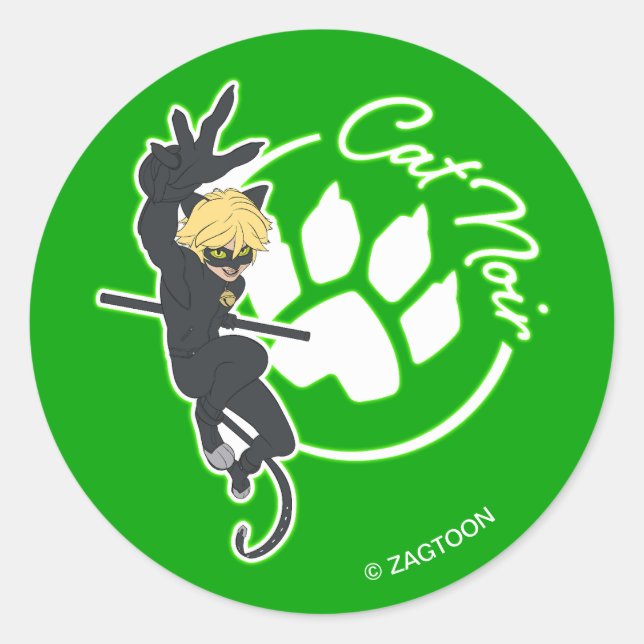 Cat Noir Badge Classic Round Sticker (Front)