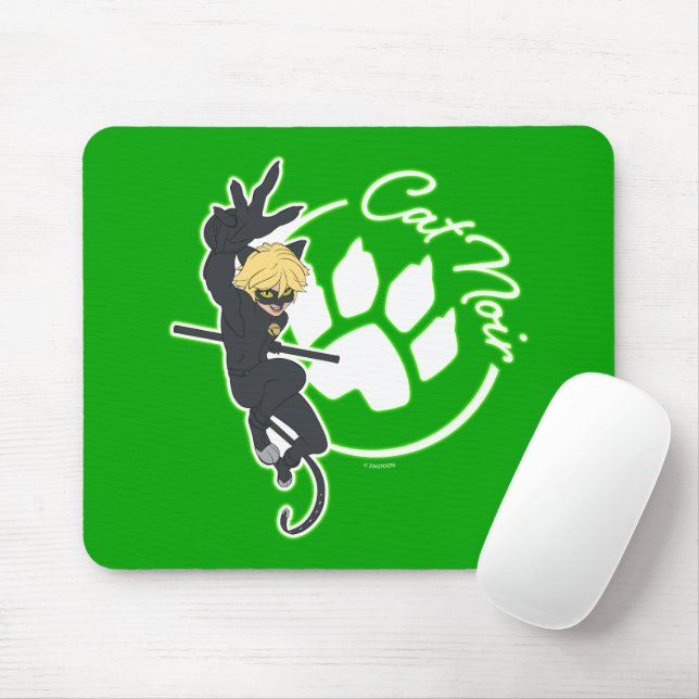 Cat Noir Badge Mouse Pad (With Mouse)