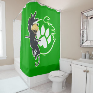 Cat Noir Badge Shower Curtain
