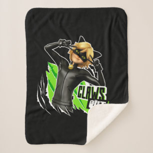 Cat Noir   Claws Out Graphic Sherpa Blanket