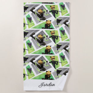 Cat Noir & Plagg Pattern Beach Towel