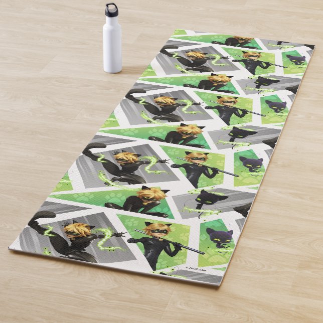 Cat Noir & Plagg Pattern Yoga Mat (In Situ)