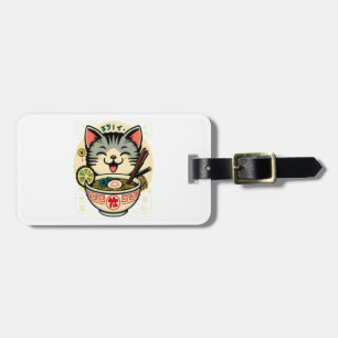 Cat Noodle Japanese Anime ga Kawaii Cat Luggage Tag