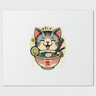 Cat Noodle Japanese Anime ga Kawaii Cat Wrapping Paper
