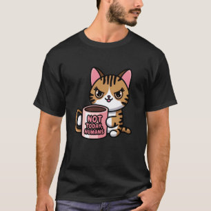 Cat Not Today Humans Funny Coffee Lover T-Shirt