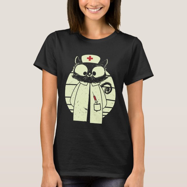 Cat Nurse Cat Caregiver Disguise T-Shirt (Front)