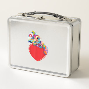 Cat Nurse Shirt Women Men Cat Lover Colourful Nurs Metal Lunch Box