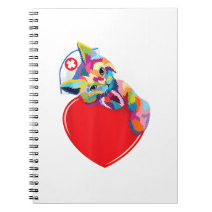 Cat Nurse Shirt Women Men Cat Lover Colourful Nurs Notebook