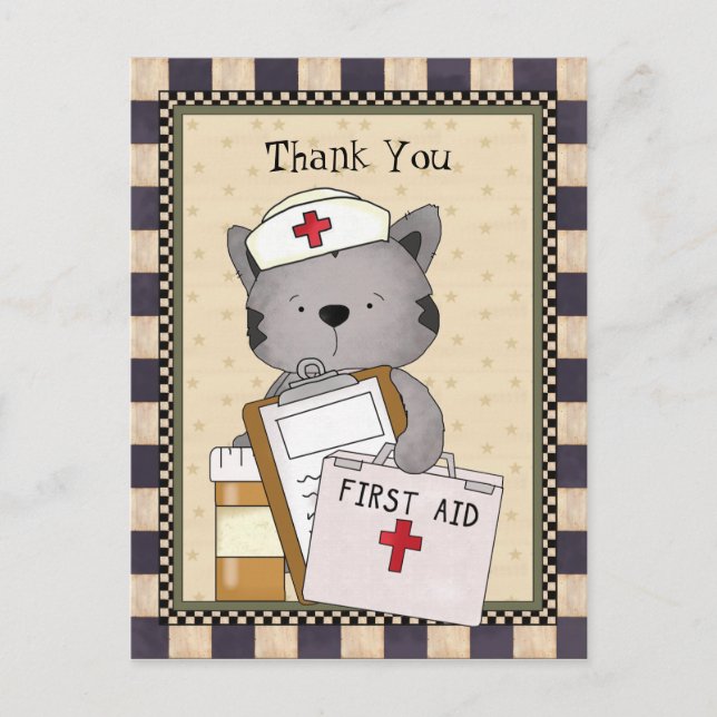 Cat Nurse Thank You Postcard (Front)