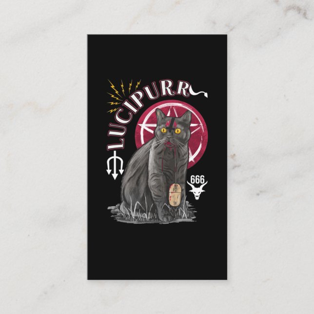 Cat Occult Kitten Gothic Animal Satan Business Card (Front)