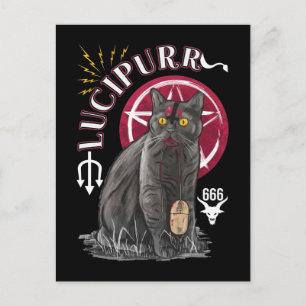 Cat Occult Kitten Gothic Animal Satan Postcard