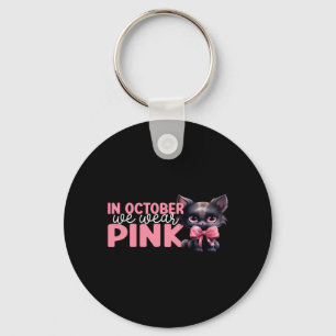 Cat October Breast Cancer Awareness Performance Key Ring