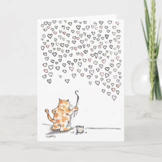Cat of all Hearts Folded Greeting Card