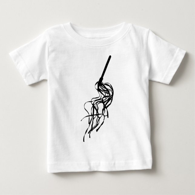 Cat of Nine Tails S&M Whip Outline Silhouette Baby T-Shirt (Front)