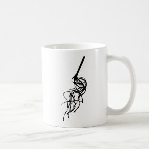 Cat of Nine Tails S&M Whip Outline Silhouette Coffee Mug