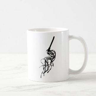 Cat of Nine Tails S&M Whip Outline Silhouette Coffee Mug