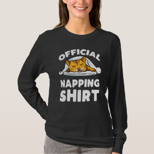 Cat Official Sleeping Pajama Cat Napping T-Shirt