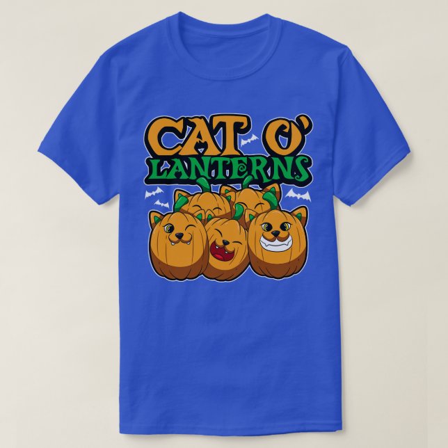 Cat OLanterns Kitten Pumpkins Feline Costume T-Shirt (Design Front)