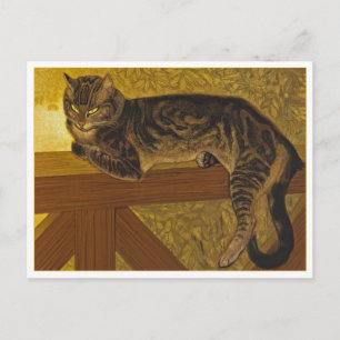 Cat on a Balustrade by Steinlen Postcard