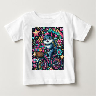 Cat on a Bicycle Baby T-Shirt