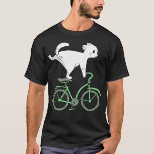 Cat on a Bike  Kitten Cycling  Bicycle Lover  T-Shirt