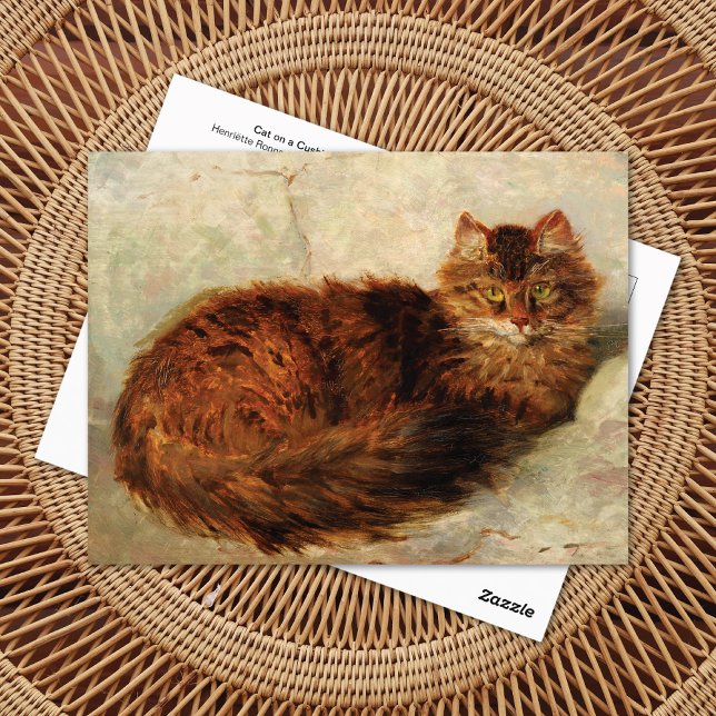 Cat on a Cushion Henriëtte Ronner-Knip Postcard (Creator Uploaded)