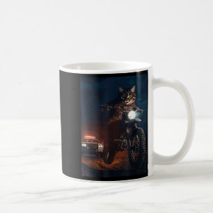 Cat on a dirt bike coffee mug