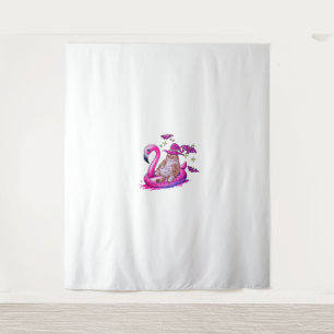 Cat On A Pool Funny Spooky Summer Summerween Hallo Tapestry