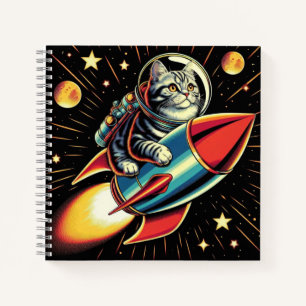 Cat on a rocket notebook! notebook