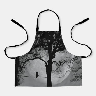 Cat on a Wire Full Moon Apron