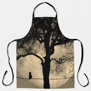 Cat on a Wire Full Moon Apron