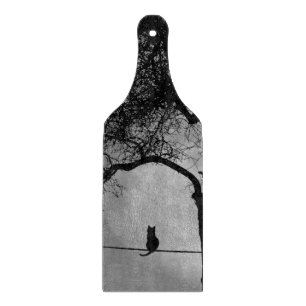 Cat on a Wire Full Moon Cutting Board