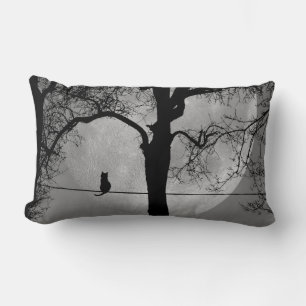 Cat on a Wire Full Moon Lumbar Cushion