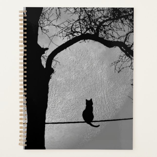Cat on a Wire Full Moon Planner (Front)