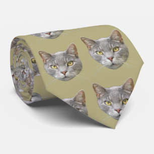 Cat on any background colour tie