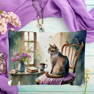 Cat on chair painting accessory pouch