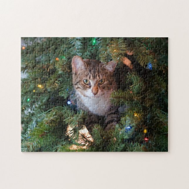 Cat on Christmas tree Jigsaw Puzzle (Horizontal)
