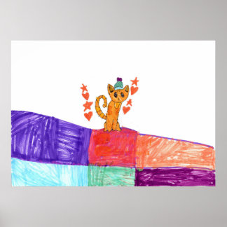 Cat On Dance Floor Poster (Semi-Gloss)