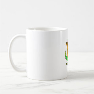 Cat on Dinosaur - Children and Adults  Coffee Mug