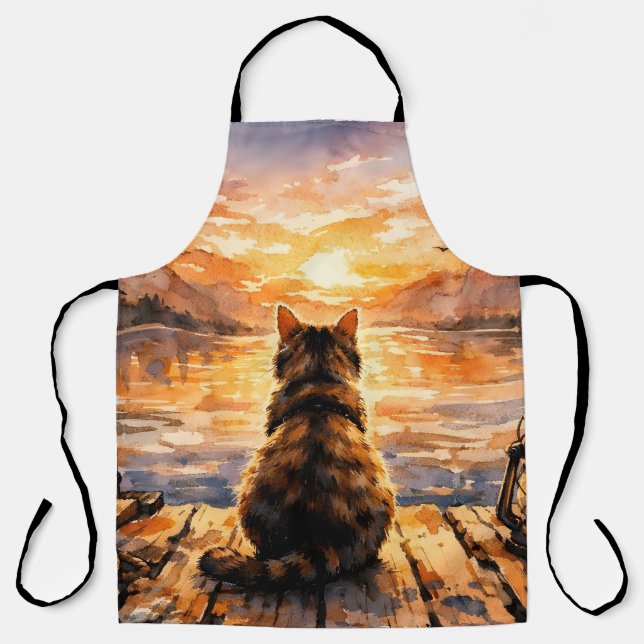 Cat on Dock at Sunset Apron (Front)