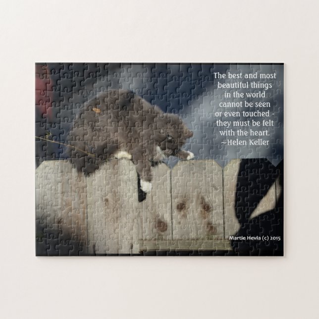 Cat on Fence #9 (Personalise Quote) Jigsaw Puzzle (Horizontal)