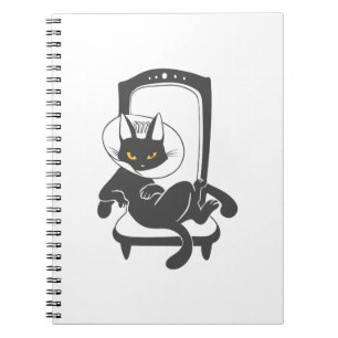 Cat on luxury chain silhouette - Choose back color Notebook