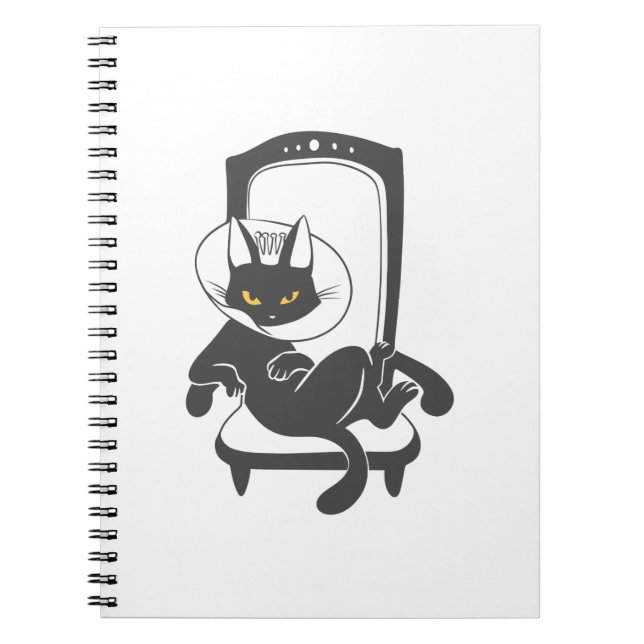 Cat on luxury chain silhouette - Choose back colou Notebook (Front)