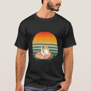 Cat on pizza retro T-Shirt